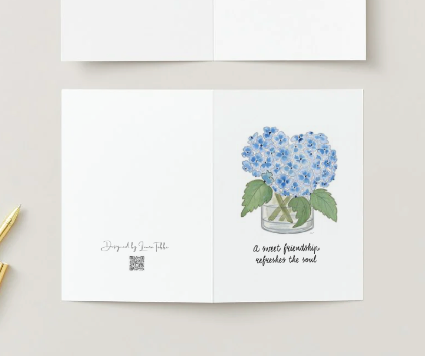 Greeting Card: Friendship & Hydrangeas
