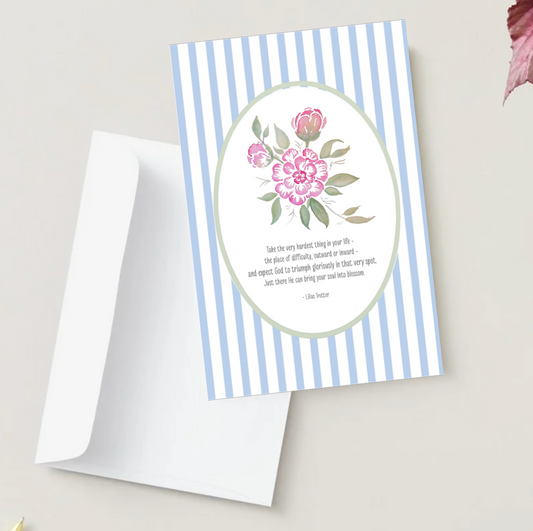 Greeting Card: Peonies & Lilias Trotter Quote