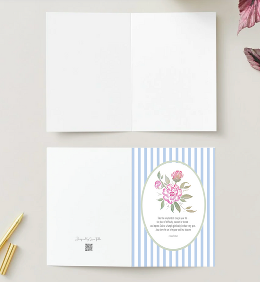 Greeting Card: Peonies & Lilias Trotter Quote