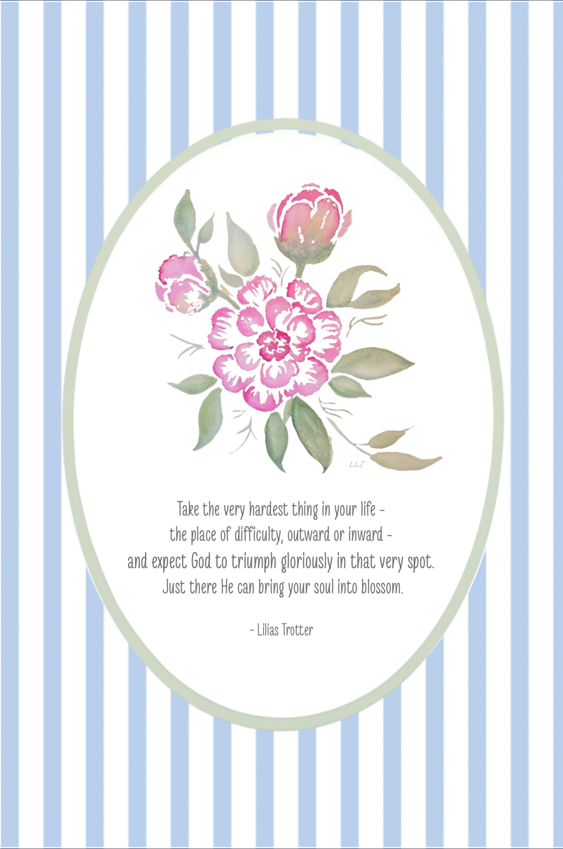 Greeting Card: Peonies & Lilias Trotter Quote