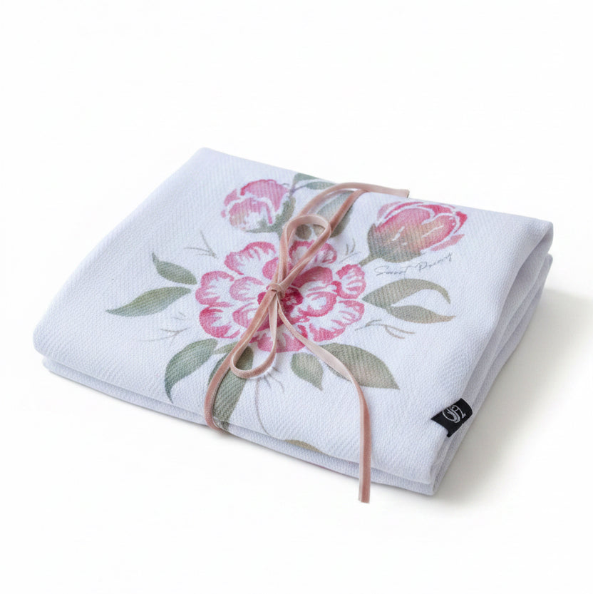 Sweet Peony Tea Towel