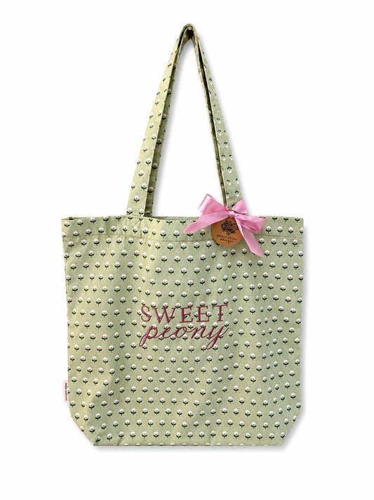 Sweet Peony Floral Tote Bag
