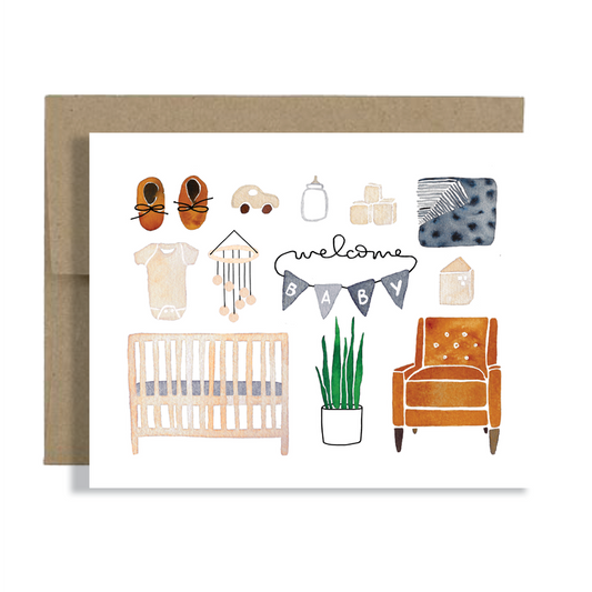 "Welcome Baby" Greeting Card