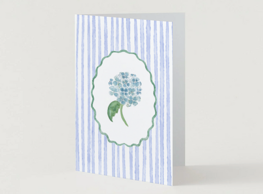 Greeting Card: Hydrangea & Stripes