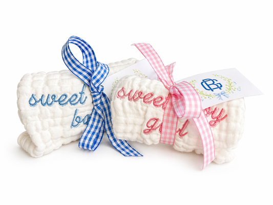 "Sweet Baby" Muslin Burp Cloth