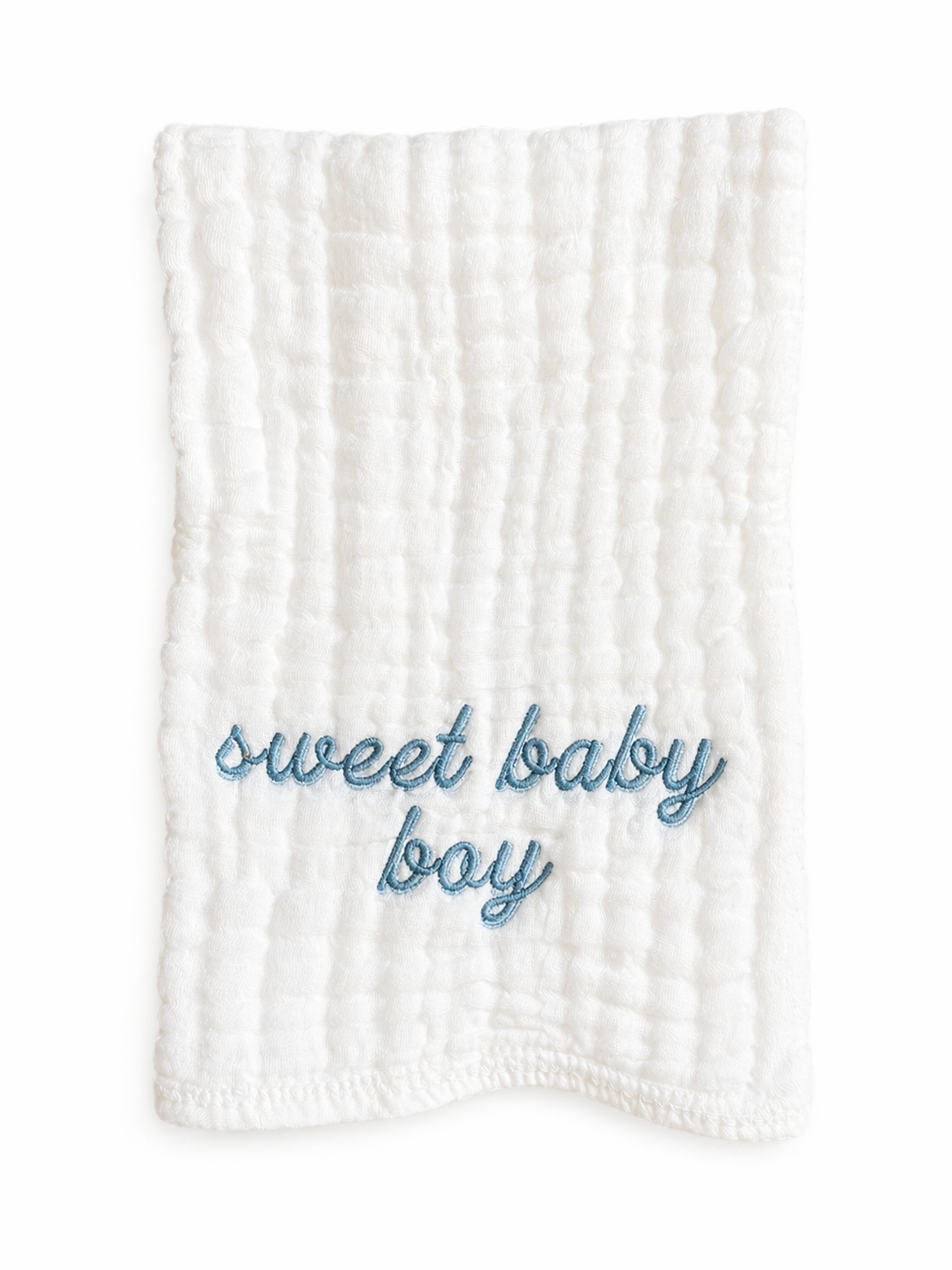 “Sweet Baby Boy” Muslin Burp Cloth
