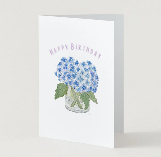 Greeting Card: Happy Birthday with Hydrangeas