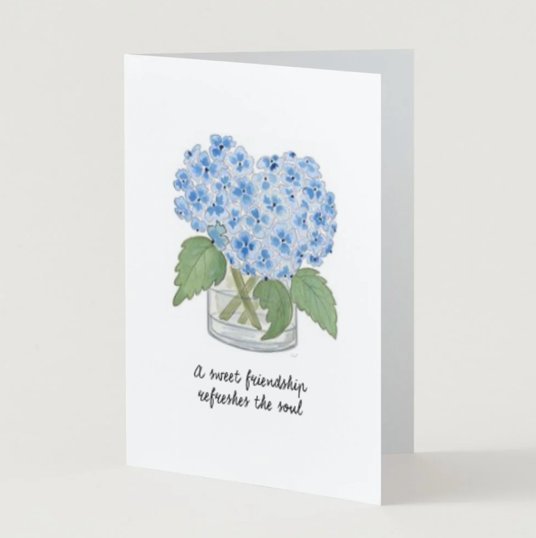 Greeting Card: Friendship & Hydrangeas