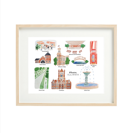 Wheaton Landmarks Print